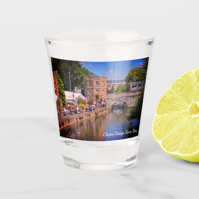 Clopton Bridge River Avon Stratford Upon Avon Schnapsglas (Vorderseite)