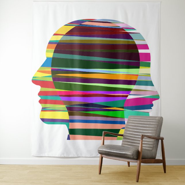 Clored Faces Tapestry Wandteppich (Beispiel)