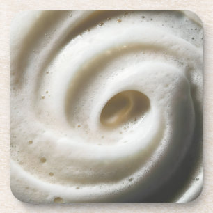 Close-Up of Creamy White Foam with Swirling Textur Getränkeuntersetzer