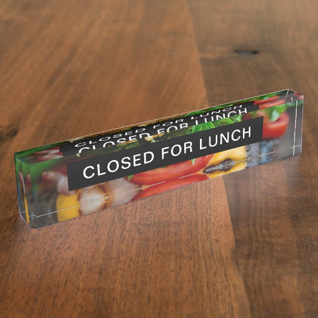 Closed for Lunch Hamburger Acrylic Name Plate Namensplakette (Seite)