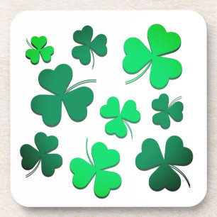 Closed Kleeblatt Irish Green Spring St Patrick Day Getränkeuntersetzer