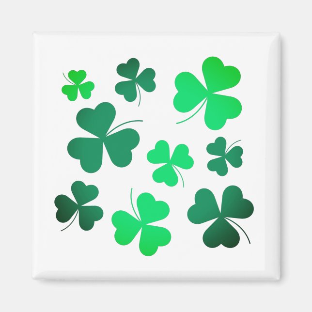 Closed Kleeblatt Irish Green Spring St Patrick Day Magnet (Vorne)