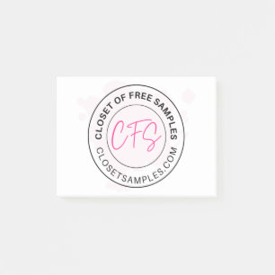 Closet of Free Samples Logo 2021 Edition Post-it Klebezettel