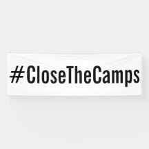 #CloseTheCamps: fett schwarzer Text auf weißem Pro
