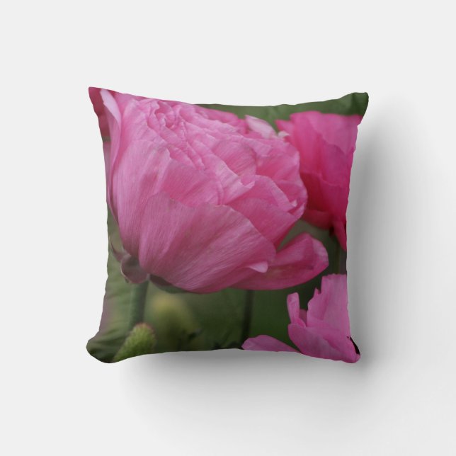 Closeup Deep Peony Pink Ranunculus Kissen (Vorderseite)