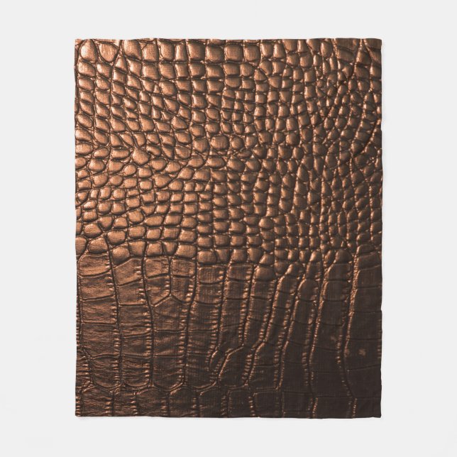 Closeup: Krokodilledertextur. Fleecedecke (Vorderseite)