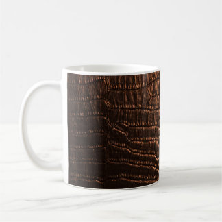 Closeup: Krokodilledertextur. Kaffeetasse