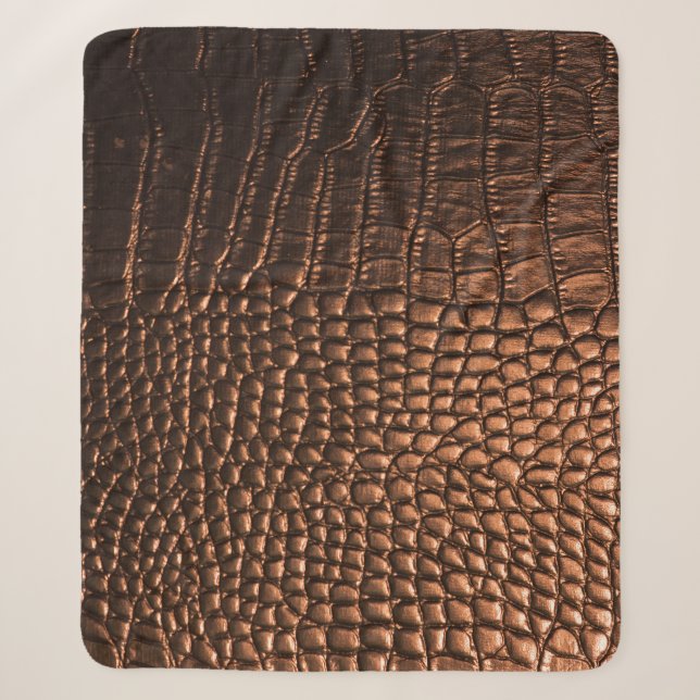 Closeup: Krokodilledertextur. Sherpadecke (Vorderseite)