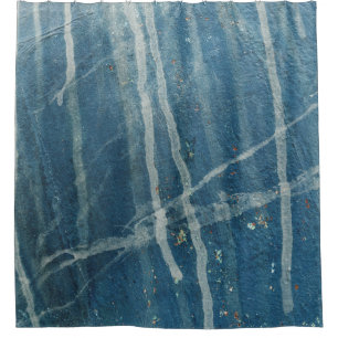 Closeup photo of blue wall paint duschvorhang