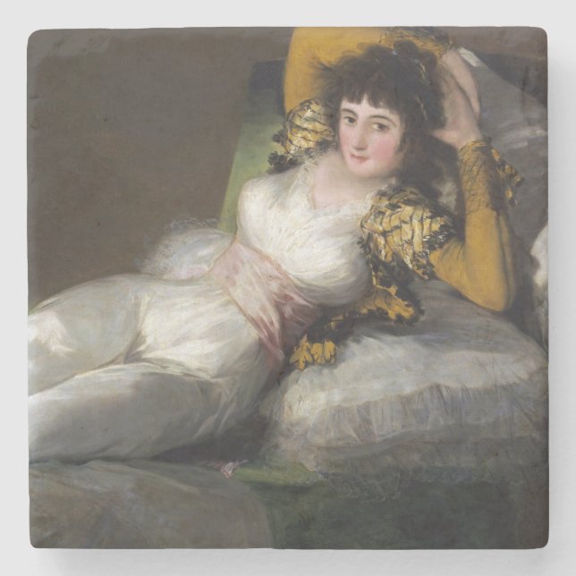 Clothed Maja (von Francisco Goya) Steinuntersetzer (Vorderseite)