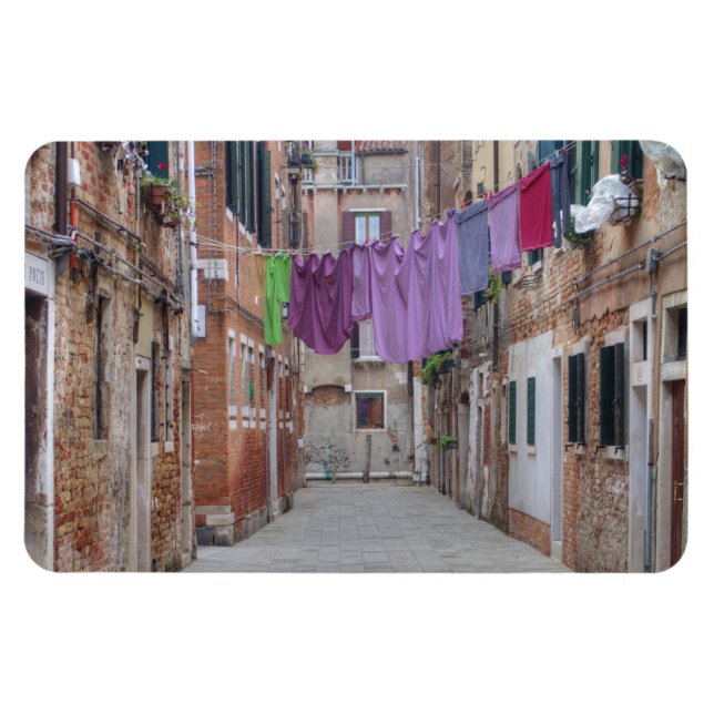 Clotheseleine in Venedig, Italien Magnet (Horizontal)