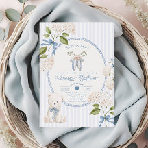 Clothesline Baby Boy Shower Coquette Baby in Blue