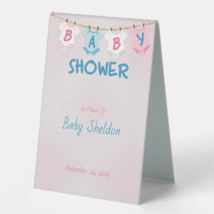Clothesline Layette Baby Dusche Tischnummer Tischaufsteller