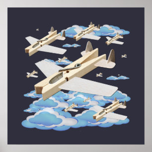 Clothespin-Flugzeuge Poster
