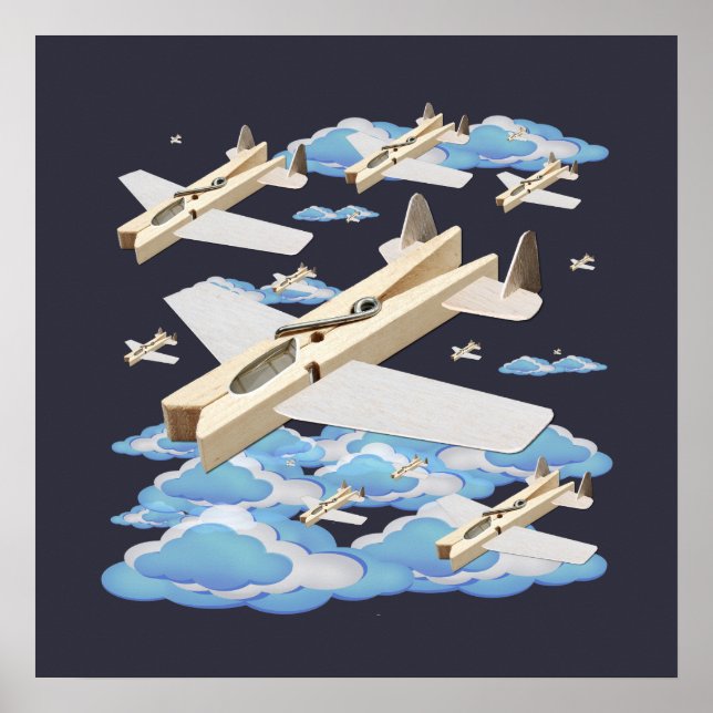 Clothespin Flugzeuge Poster (Vorne)