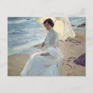 Clotilde am Strand - Joaquín Sorolla Postkarte