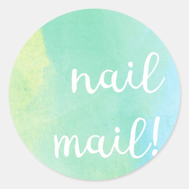Clou Mail ! Autocollant - couleur vert bleu (Devant)