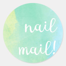 Clou Mail ! Autocollant - couleur vert bleu