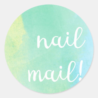 Clou Mail ! Autocollant - couleur vert bleu