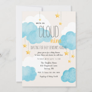 Cloud 9 Baby Dusche Einladung