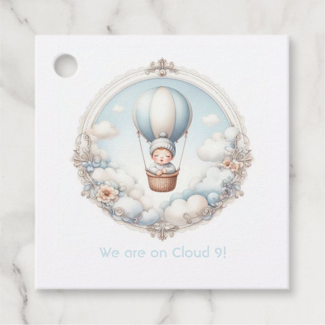 Cloud 9 Babydusche Geschenkanhänger (Vorderseite)