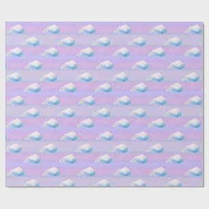 Cloud 9 Bewölkt Lila und Blau Geschenkpapier
