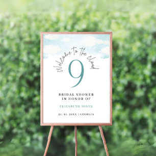 Cloud 9 - Blau-Weiß-Brautparty Willkommen Poster