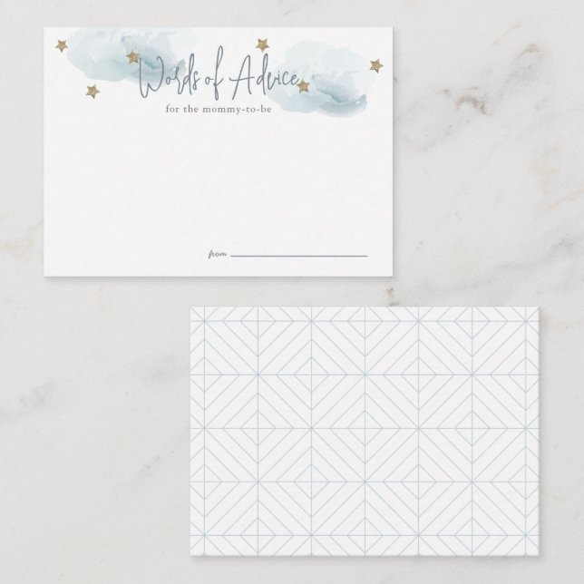 Cloud 9 Blue Baby Duschberatung Begleitkarte (Vorne/Hinten)