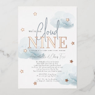 Cloud 9 Blue Clouds Boy Baby Dusche by Mail Folieneinladung