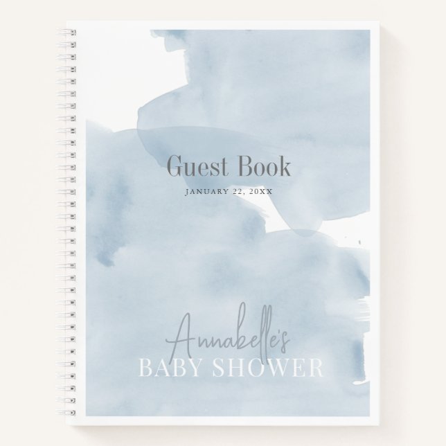Cloud 9 Blue Sky Boy Baby Shooter Guest Book Notizbuch (Vorderseite)