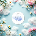 Cloud 9 Brautparty Runder Aufkleber<br><div class="desc">Fügen Sie mit diesem Aufkleber "Cloud 9" Ihrem Brautparty oder Ihrem Gesprächspartner eine skurrile Touch hinzu. Dieser vielseitige Aufkleber mit einer weichen Aquarellwolke, glänzenden Silberstars und eleganter Typografie eignet sich perfekt zum Abdichten von Umschlägen, Dekorieren von Gefälligkeiten oder zum Hinzufügen von traumhaften Details zu Ihrem Event. Vollständig anpassbar für den...</div>