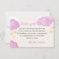 Cloud 9 Carte de remerciements rose