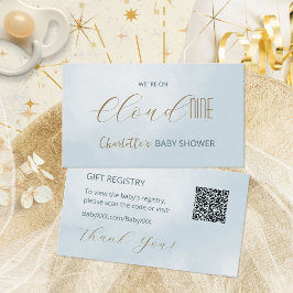 Cloud 9 Celestial Blue Baby Shower Geschenkliste Begleitkarte