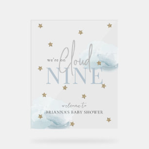 Cloud 9 Gold Stars Aquarelle Baby shower Bienvenue