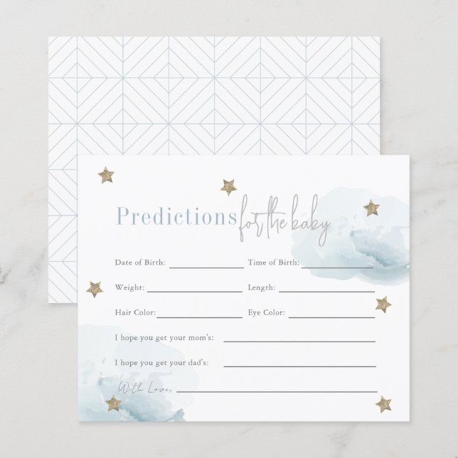 Cloud 9 Gold Stars Blue Boy Baby Vorhersagen (Vorne/Hinten)