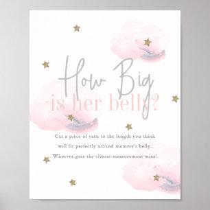 Cloud 9 Gold Stars Pink Baby Dusche wie Big Bly Poster