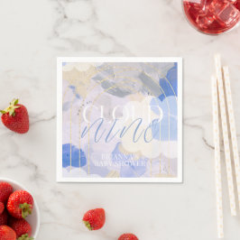 Cloud 9 Gouache Paint Brush Stroke Baby Shower Serviette