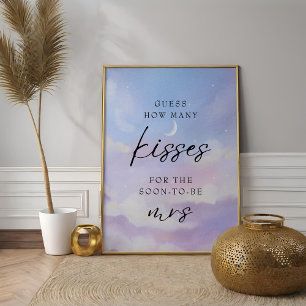 Cloud 9 Guess Wie viele Kisses Brautparty Game Poster