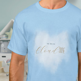 Cloud 9 Himmelblau Baby Shower Dad Familie T-Shirt