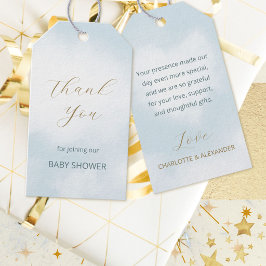 Cloud 9 Himmelblau Baby Shower Dankeschön Geschenkanhänger