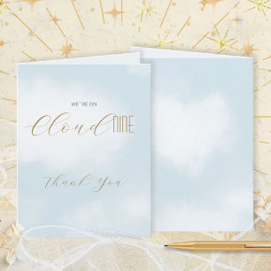 Cloud 9 Himmelblau Baby Shower Dankeskarte