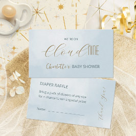 Cloud 9 Himmelblau Baby Shower Diaper-Raffel Begleitkarte