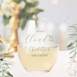 Cloud 9 Himmlisches Baby-Blau-Baby Shower Weinglas Ohne Stiel