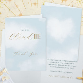 Cloud 9 Himmlisches Blau Baby Shower Dankeskarte