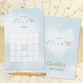 Cloud 9 Himmlisches Blau Babyshower Bingo Spiel