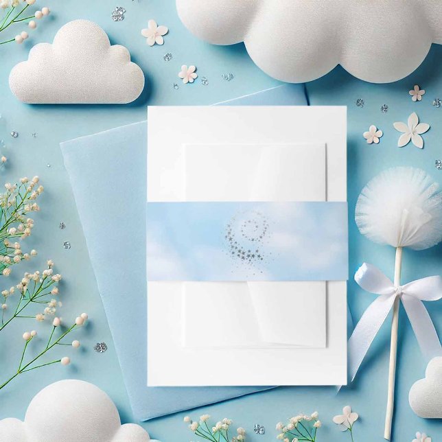 Cloud 9 Wasserfarbe Einladungsbanderole (Cloud 9 Watercolor Invitation Belly Band)