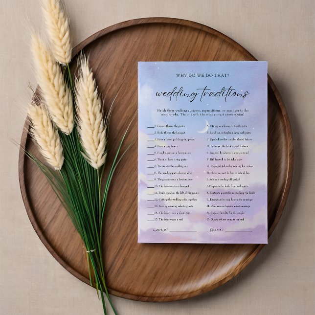 Cloud 9 Wedding Traditions Brautparty Game Card Einladung (Von Creator hochgeladen)