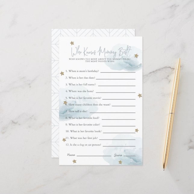 Cloud 9 Wer Mama Blue Baby Duwer Game kennt (Vorderseite/Rückseite Beispiel)