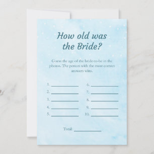 Cloud 9 Wie alt war die Bride Shower Game Card Einladung