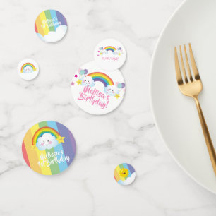 Cloud and Rainbow Children Geburtstag personalisie Konfetti